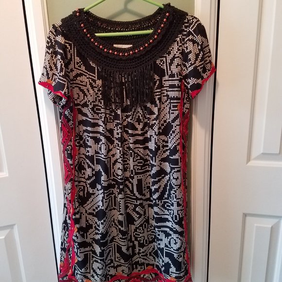 Anthropologie Black and White Patterned Dress - Picture 2 of 10